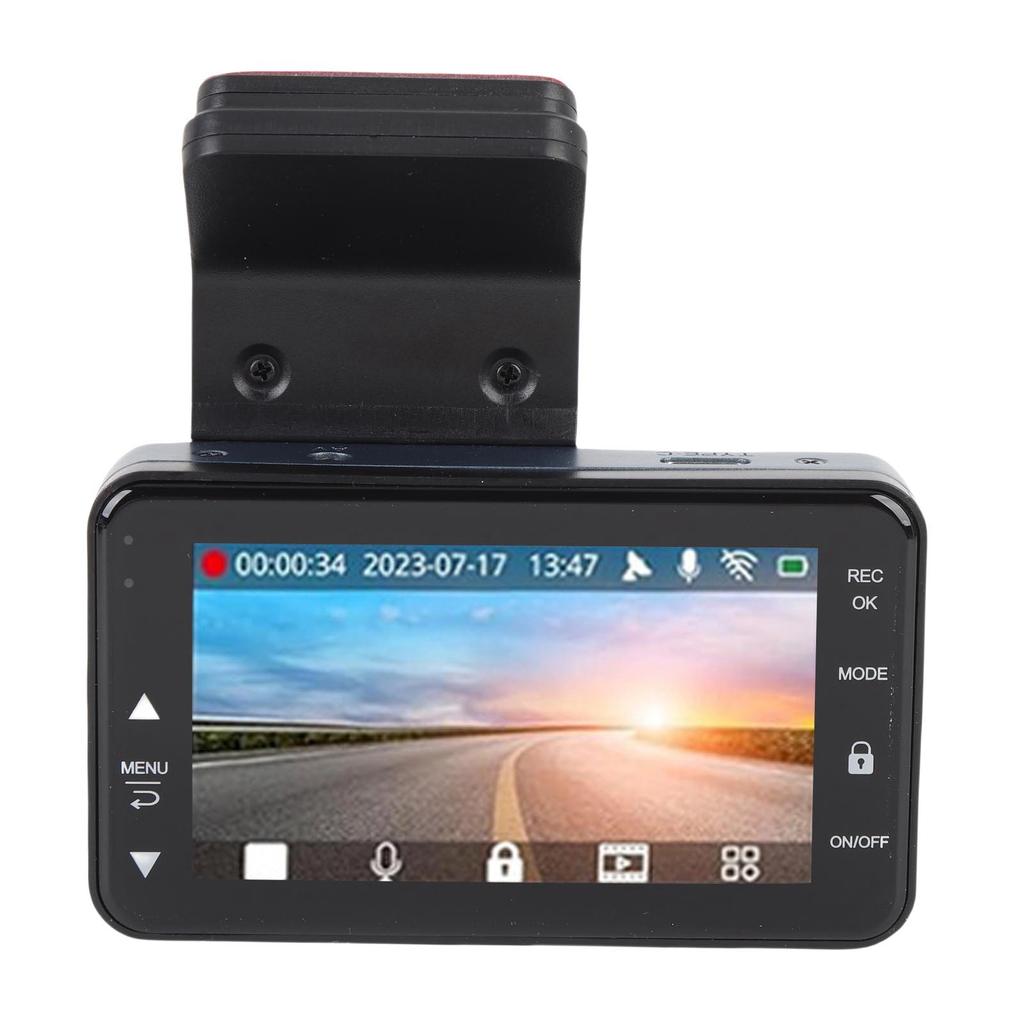 Dash Cam Front 4K and Rear 2K HD WiFi ADAS Dashboard Camera with 3 Inch LCD Screen 64GB Memory Card for Car