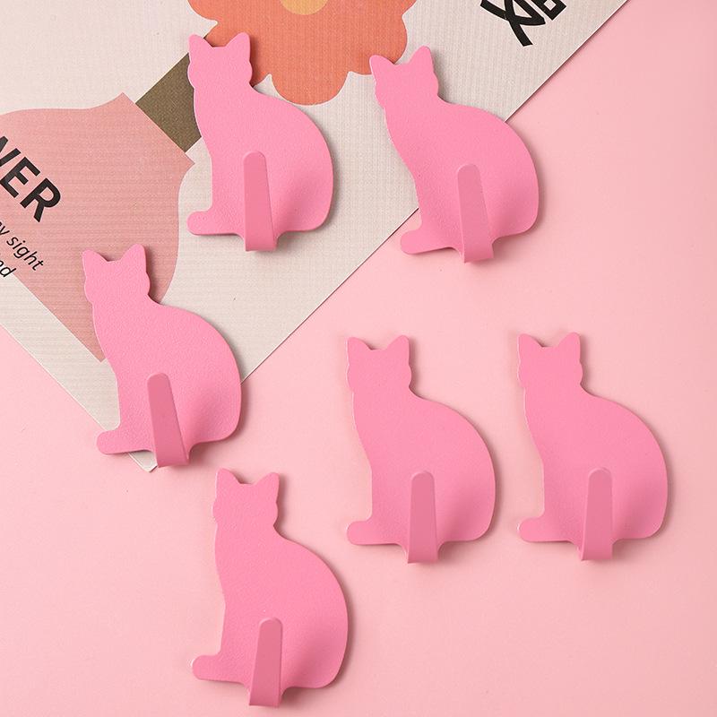 Adhesive Metal Cat Wall Hook for Kitchen, Bathroom, or Door.