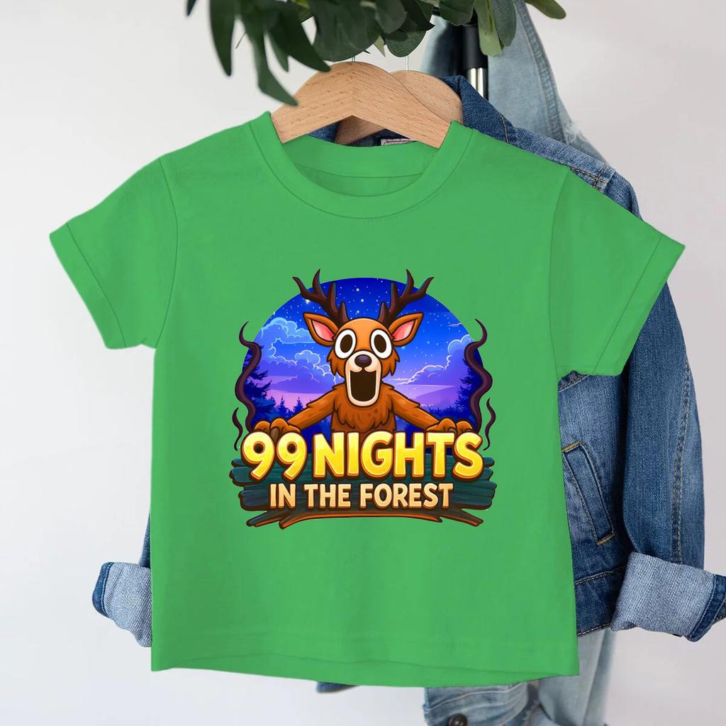 99 Nights in The Forest Inspired Deer Game T Shirt for Boys and Girls Fans Gifts Cartoon Deer Graphic Kids T-Shirt Casual Tops