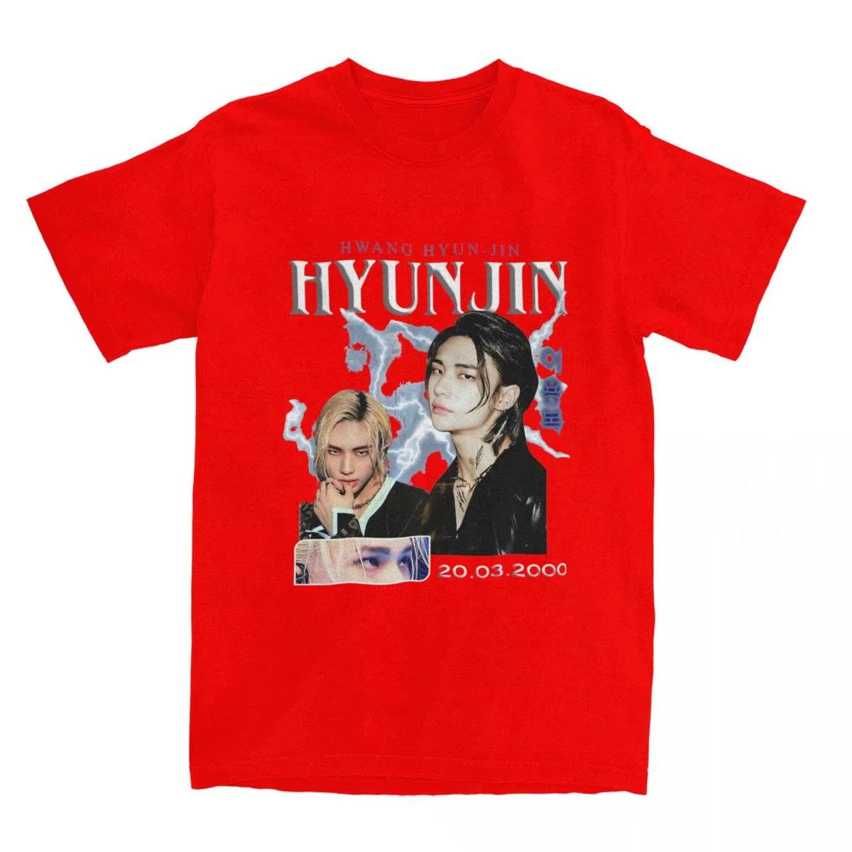 

HyunJin Korean Kpop Singer T-Shirt Male Idol Classic 100% Cotton T-Shirts Summer Crewneck Popular Tee Shirt Oversized Clothing 4XL