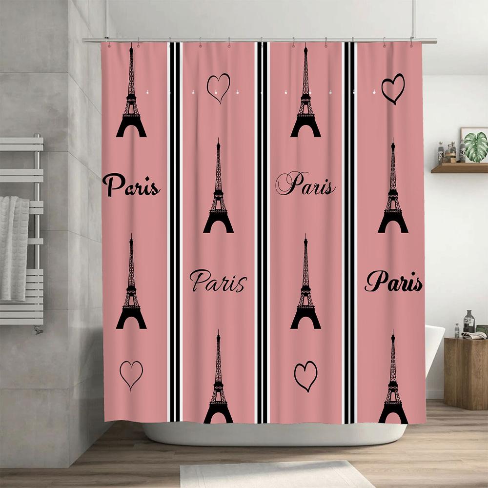 Luxe Marmerprint Douchegordijn Waterbestendig Badkamer Decoratie voor Thuisbadkamer Moderne Wit en Grijze Kleuren Afmeting: 72x84 inch