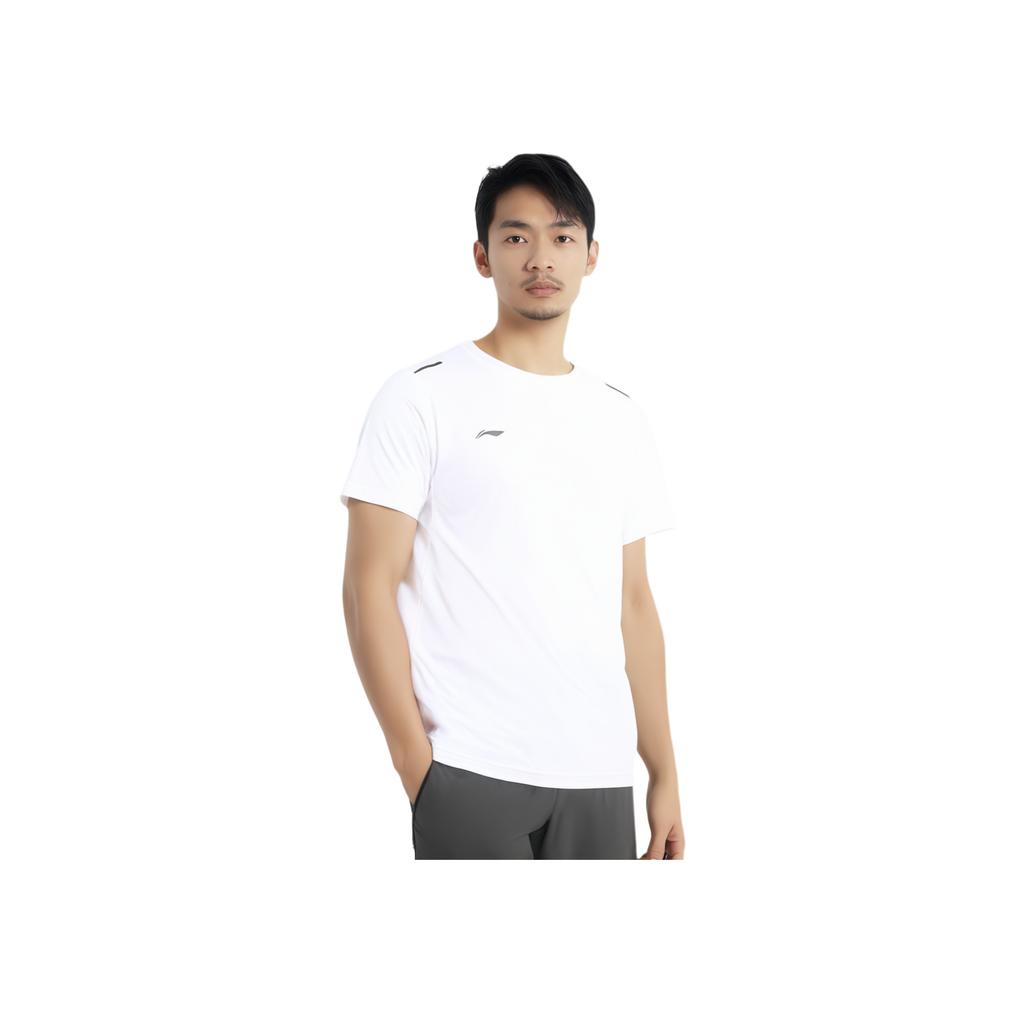 Li-Ning Plain Round Neck Pullover Sports Short Sleeve T-Shirt Men Tops White ATSU551-1