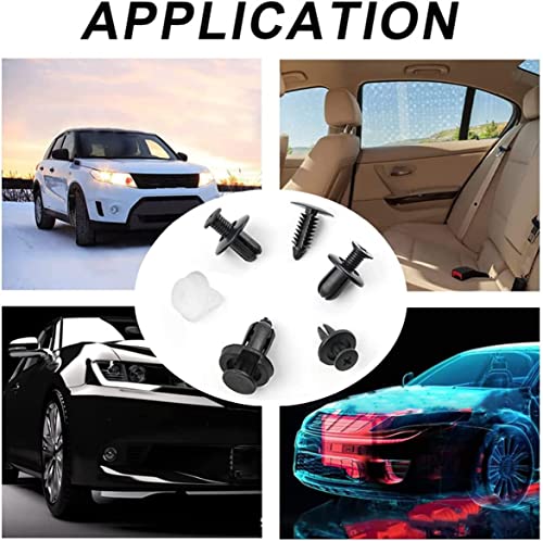 TAORAYO Push Rivets, Automotive Rivets, Plastic Rivets, Trim Clips, Push-in Retaining Clips, Bumper Clips, Fender Clips, for Toyota, Nissan, Mits