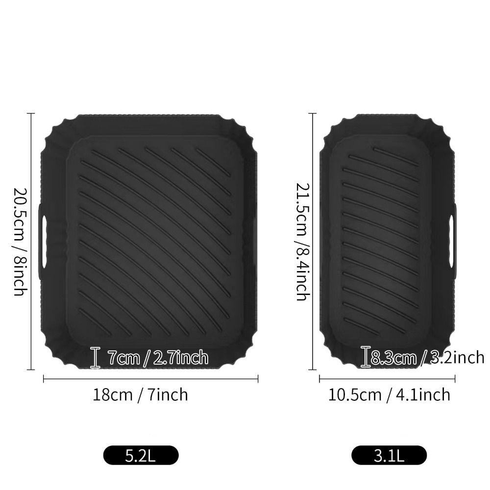 2Pcs/Set Silicone Air Fryer Liner Anti-stick Design Air Fryer Pan Air Fryer Baking Tray  Oven