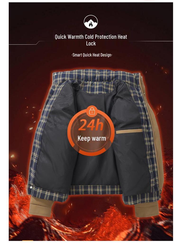 Stylish Patchwork Color Block Winter Cotton Jacket - Warm, Loose, Comfortable Stand Collar Coat.