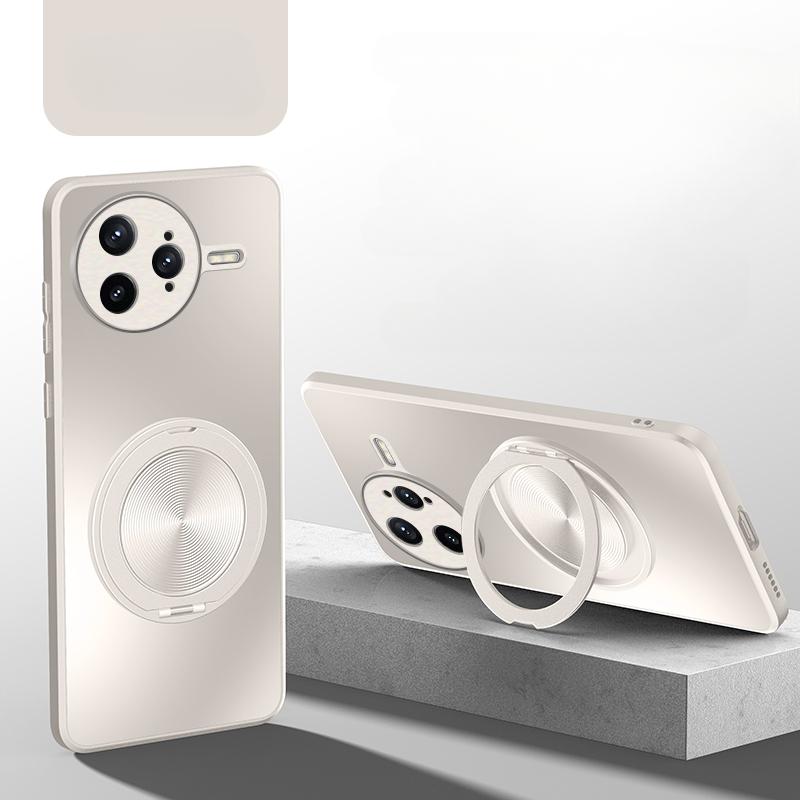 

Для POCO F7 ультра матовый чехол роскошный магнитный для Magsafe беспроводной зарядки кольцо держатель противоударный телефон задняя крышка для POCO F7 Pro For POCO F7 Pro белый