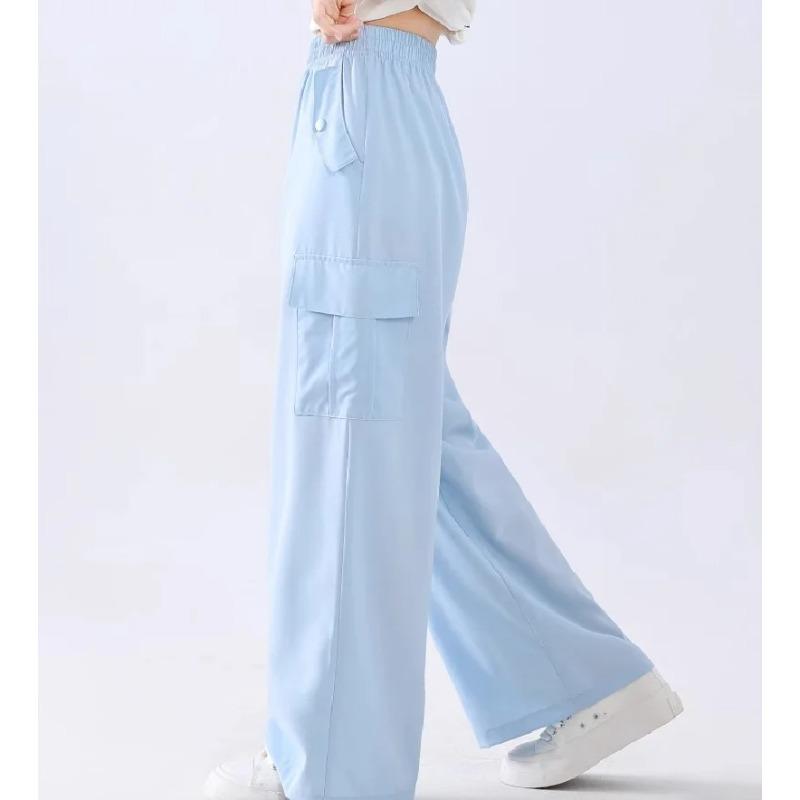 Girls Wide Leg Pants Children's Ice Silk Trousers Anti Mosquito Pants Teen Sports Style Clothing Kids Streetwear Cargo Pant