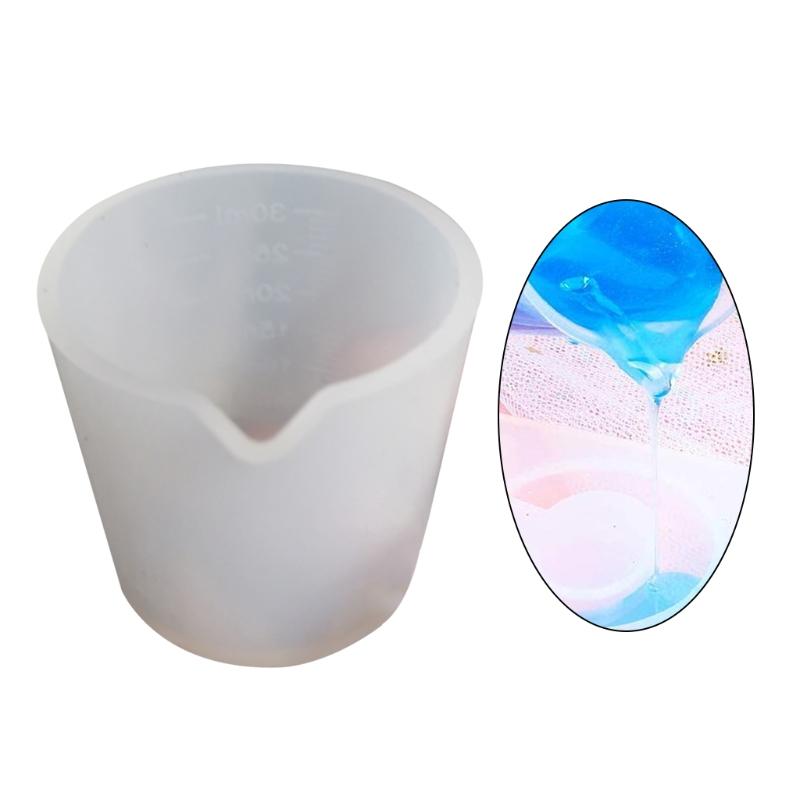 30ml Resin Cup DIY Crafts Jewelry Silicone Measuring Cup Reusable Mixing Cup with Precise Scale Non-Stick Silicone Cup