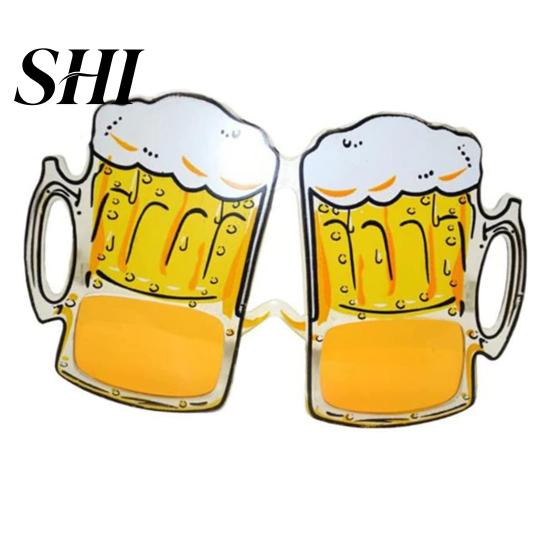 Glasses Beer Mug Funny Flexible Temples Spilled Design Cup Props Bottle Party Supplies Kids Favors жёлтый