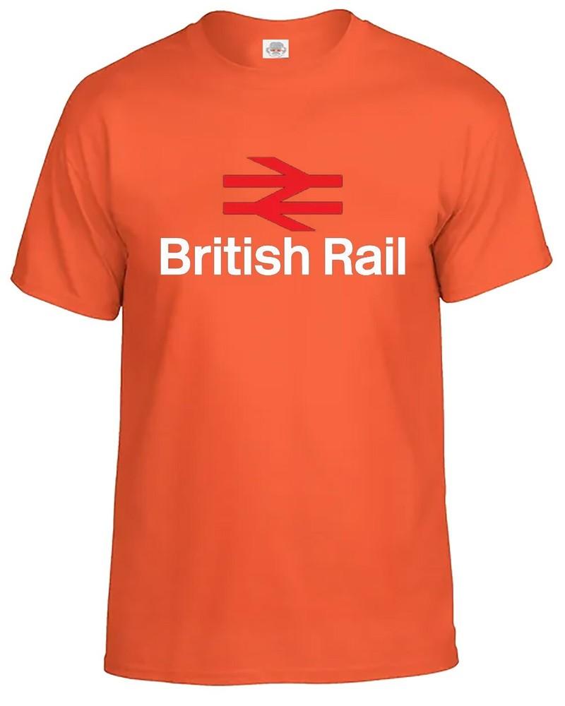 New british rail retro logo symbol heavy cotton tshirt sizes from small to 5xl 2XL