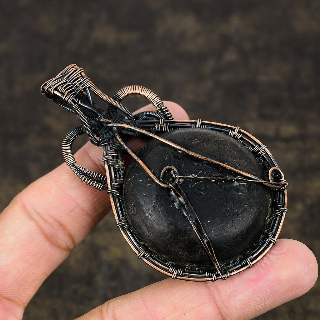 Natürlicher australischer Opal-Edelstein, handgefertigt, Kupferdraht-Wickelanhänger, 7,8 cm, J6O92