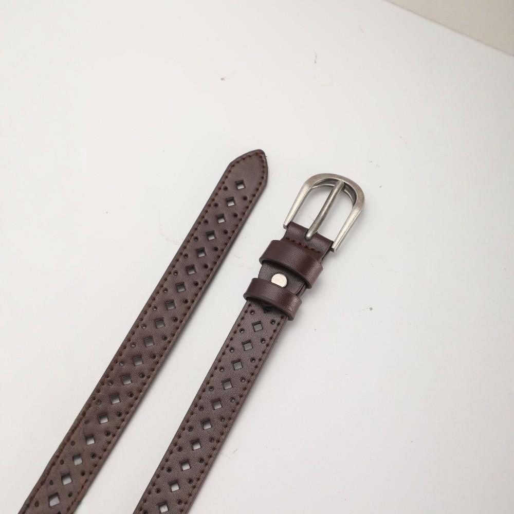 PU Leather Women's Waist Belt Hollow Cutout Cutout Waist Belt Slim Leather Belt  for Dresses