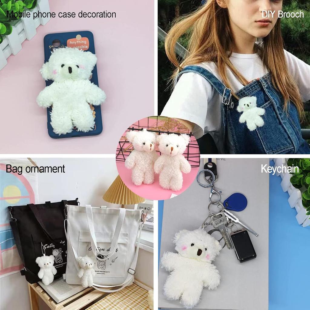 10/20/30pcs 4.7In Teddy Bears Stuffed Plush Toy Bear Plush Doll Keychain Craft Pendent DIY Wedding Birthday Christmas Party Gift
