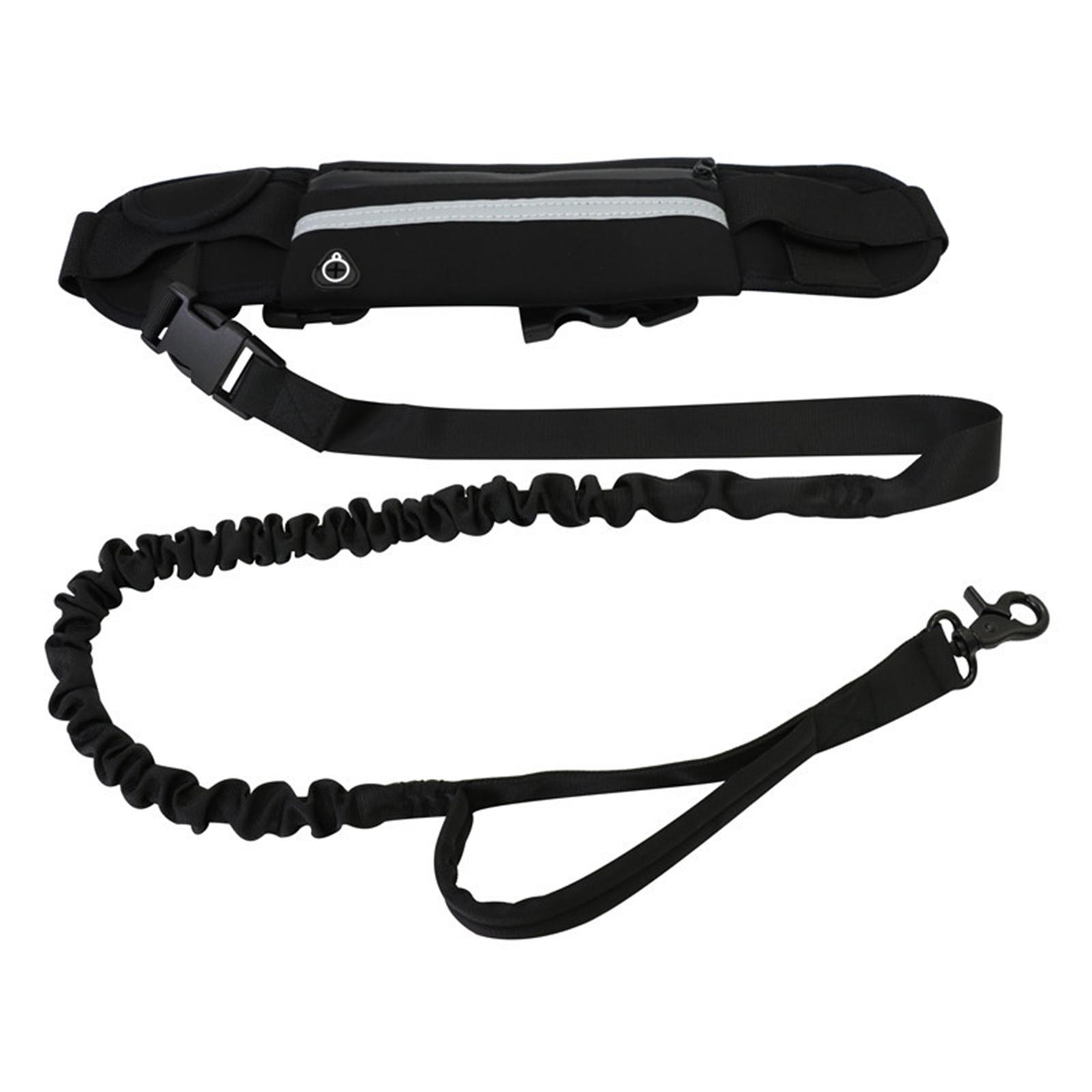 

Non Hands Dog Leash Waist Belt Fanny Pack with Bungee Leash for Running Walking Hiking Ideal for Medium to Large Dogs