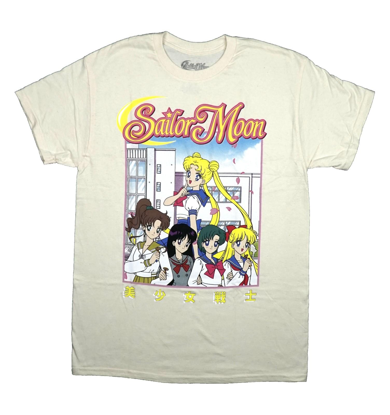 Sailor Moon New Adult T-Shirt - Sailor Guardians Locked Arms Below Sailor Moon S разноцветный