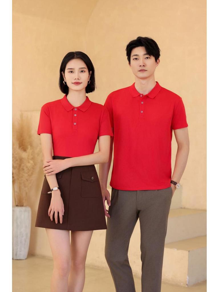 Kurzarm Umlegekragen Kundenspezifisches Poloshirt - Unifarbe, Werbe-T-Shirt, Arbeitskleidung Uniform, Doppelring-Schnalle.