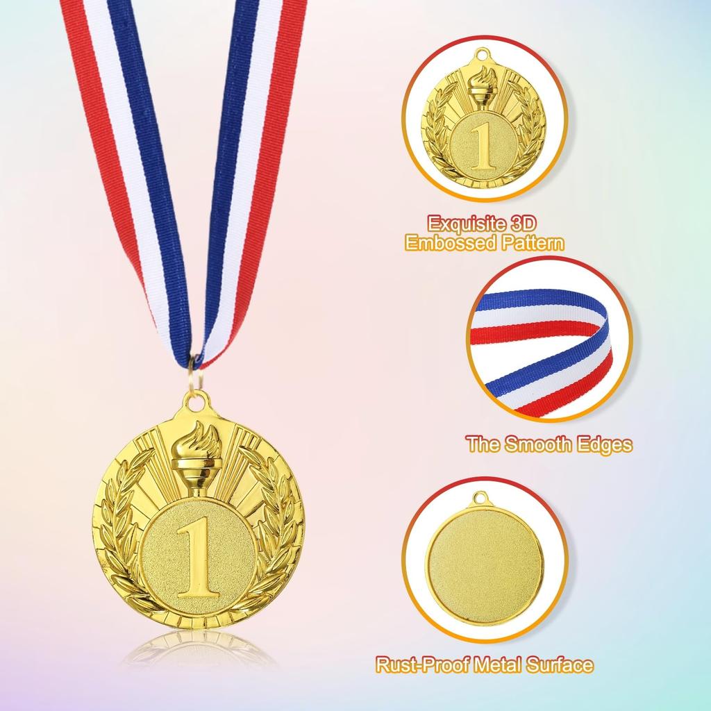 PATIKIL 2" Metal Award Medals 3 Pieces 2nd and 3rd
