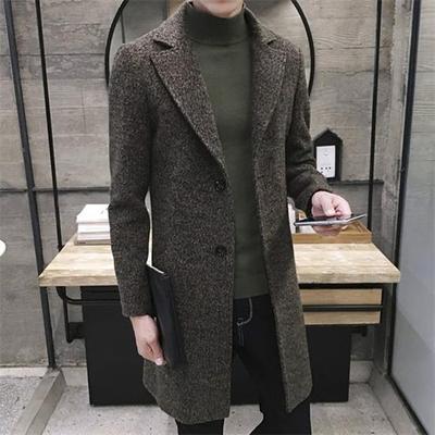 Mode Männer Mäntel Casual Lange Top Herren Dicke Wolle Graben Warme Mantel Revers Frühling Herbst Mantel Plus Größe 5XL langen Mantel