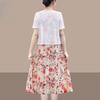 Chic Summer Fake Two Piece Dress for Moms Elegant Slimming and Youthful Mid Age Women Fashion Clothing