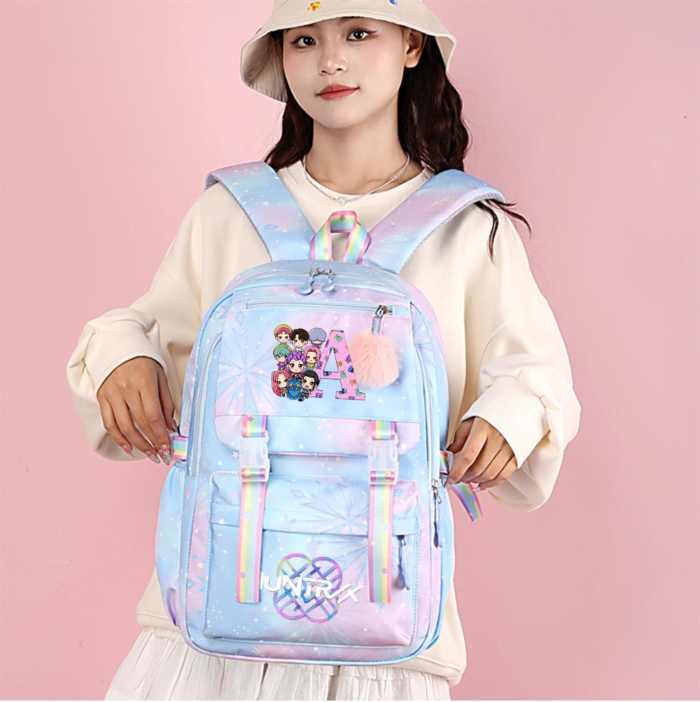 Niedlicher K-Pop Dämonenjäger Aufdruck Große Kapazität Wasserdichter Rucksack Teenger Schüler Mädchen Junge Schultasche Buchtasche Damen Große Kapazität Reisetasche