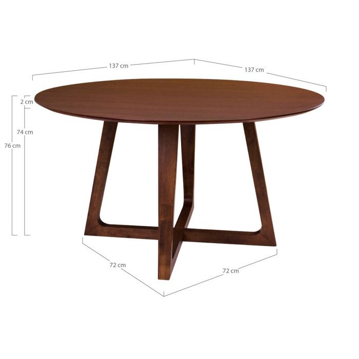 Round Dining Table 137x76 Cm Walnut Decor