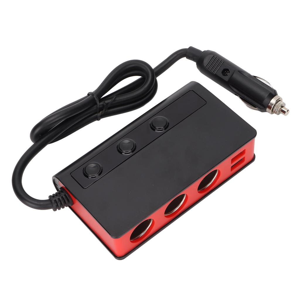 TR24 3 Socket Cigarette Lighter 180W Fast Charging USB Car Cigarette Lighter Splitter for Mobile Devices