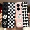 For Xiaomi Redmi Note 13 Pro 5G Phone Case Cow Print Checkered Pattern Soft Liquid Silicone Funda For Redmi Note 13 4G Pro+ Plus