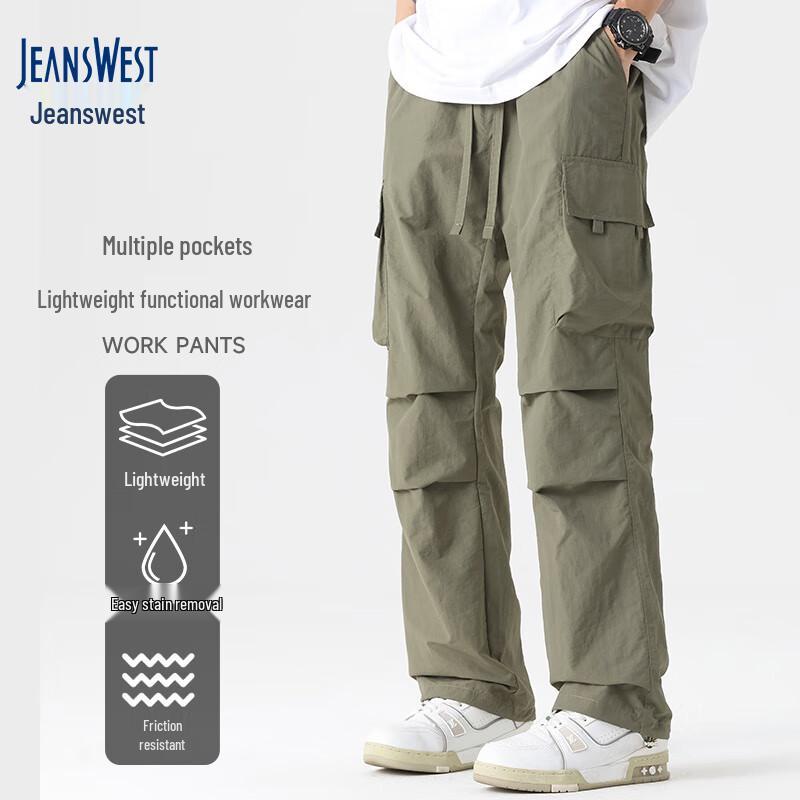 Jeanswest Men s Summer Thin Multi-Pocket Cargo Pants L