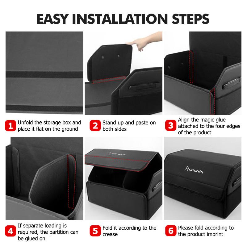 Large Capacity Car Trunk Folding Multi-Purpose Storage Box For Citroen C5 C1 C2 C6 C4L DS3 DS4 DS5 C-Elysee Grand Berlingo ajz256