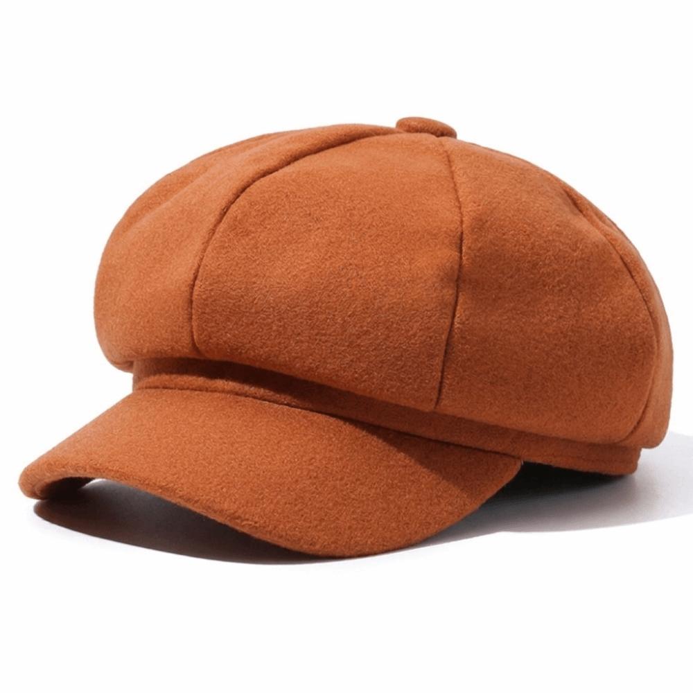 Woolen Fabric Baker Cap Solid Color Beret Hat Fashion Octagonal Cap  Autumn Winter