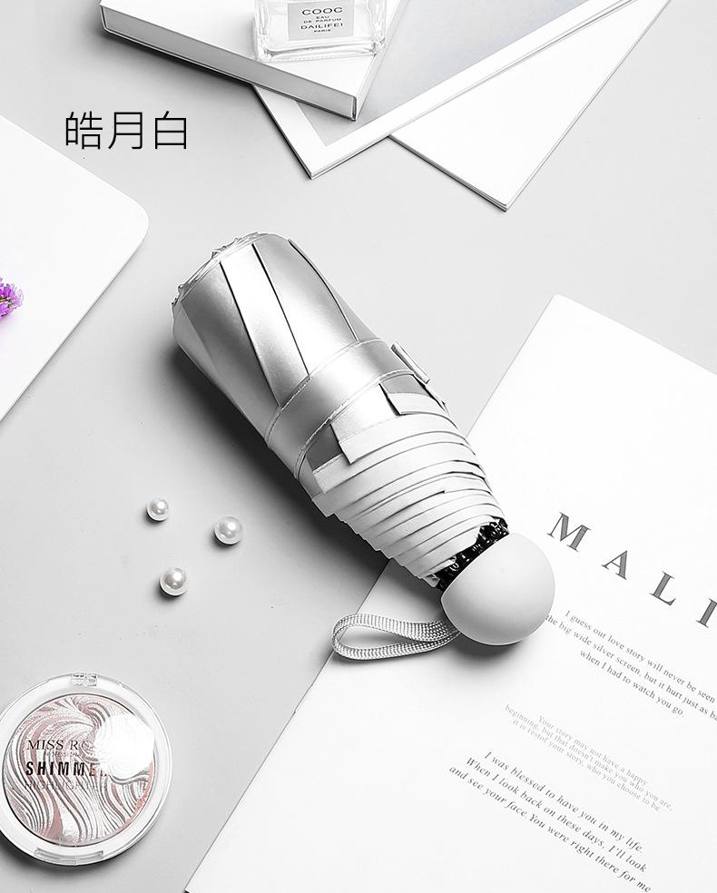 New three-fold simple and fashionable manual solid wood handle vinyl parasol sun umbrella unisex sun umbrella