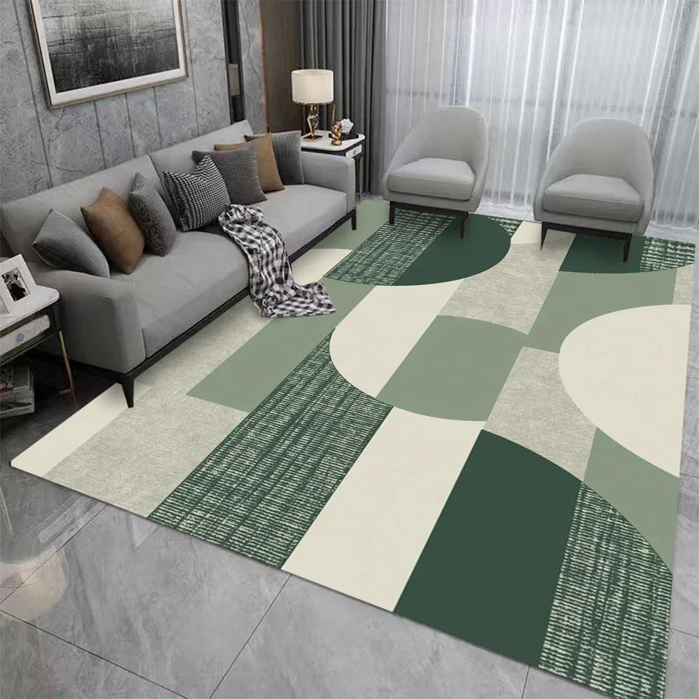 Alfombra Decorativa Abstracta Nórdica para Sala de Estar Hogar Área de Sofá Salón Alfombra Antideslizante Dormitorio Estudio Lavable Felpudo de Entrada