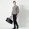 Shanshan Men's 100% Merino Wool Color Block Striped Pullover Sweater