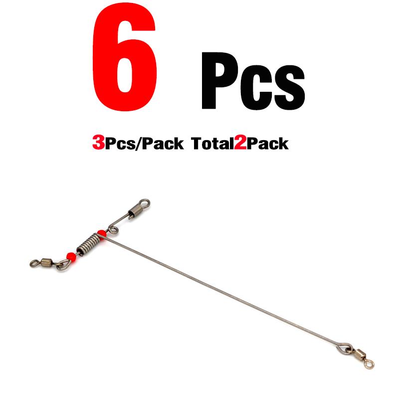 MNFT 6Pcs  Fishing Rigs Lure Balance T-shape Fishing Tools Rolling Triangle with Swivel and Snap Bead Balance Fishing Connector
