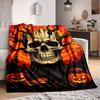 1pc Halloween Skull Blanket Lightweight Flannel Blanket Throw Blanket For Sofa, Bed, Travel, Camping, Livingroom, Office, Couch, Chair, And Bed Yy2510