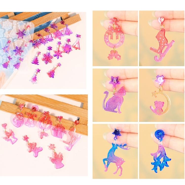 Seasonal Earring Creation Silicone Molds Handcraft Silicone Molds for Christmas Earrings Portable DIY Ear Jewelry Tools