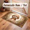 Decorative Artwork Theme Crystal Velvet Floor Rug Personalized Custom Name Text Warm Carpet Home Decoration