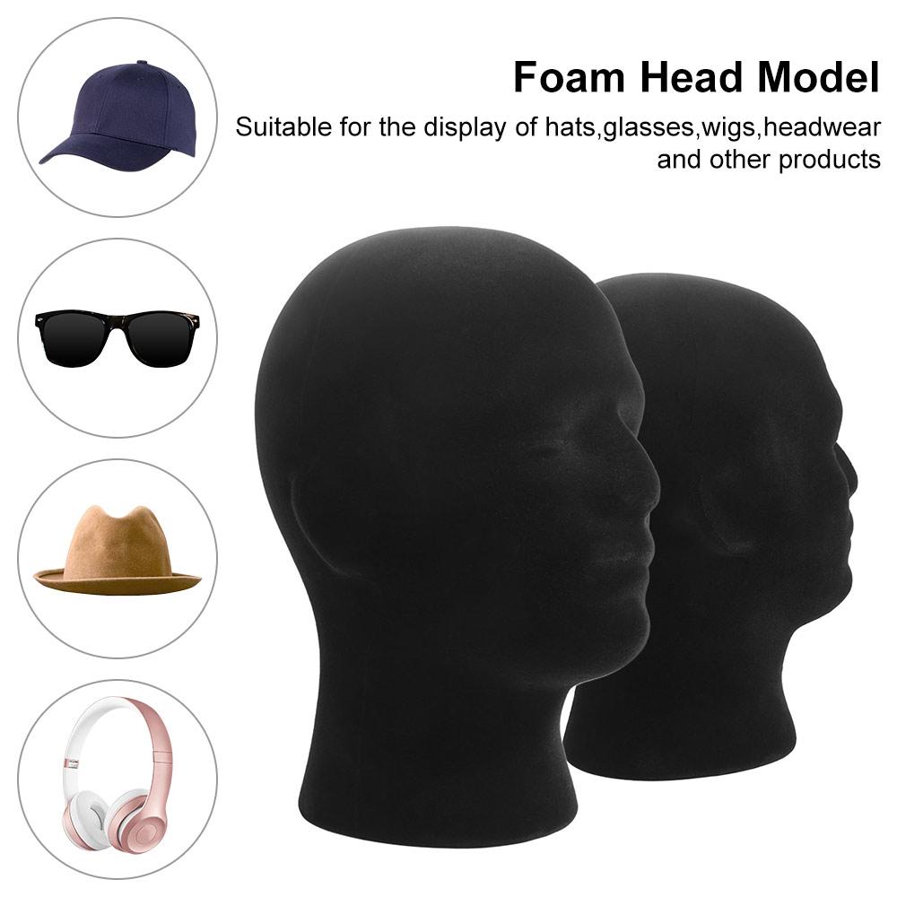 Wig Foam Head Model Black Color Display Stand Rack Male Mannequin Head  Photography Prop
