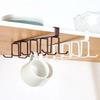 Punch-free Double-row Hooks Under Cabinet Mug Cup Hanger Rack Kitchen Organizer Hanging Storage Holder