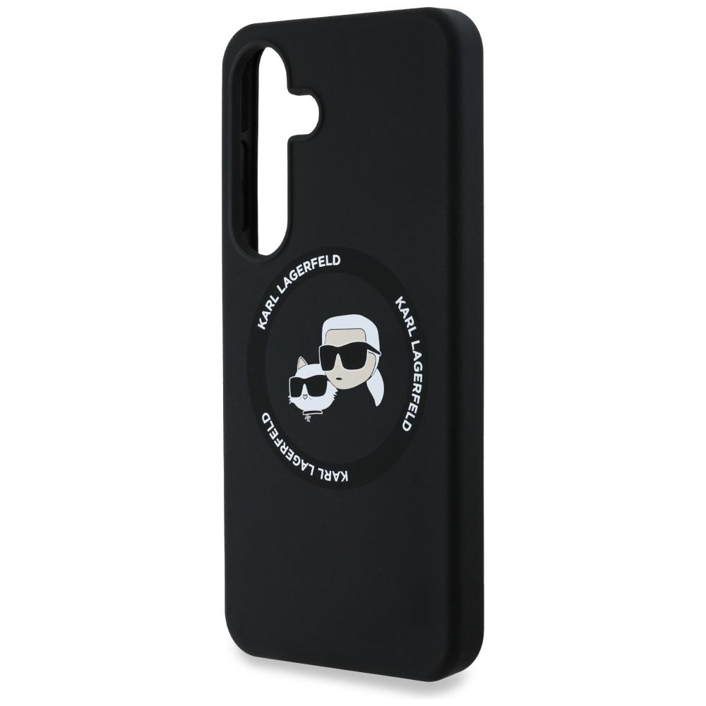 Karl Lagerfeld Silicone Double Heads And Circle Magsafe Case For Samsung Galaxy S25+ Black