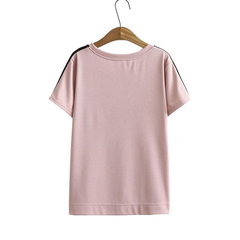 Conjunto Feminino 2 Peças Camiseta de Algodão e Calças Algodão Oversize Solto Casual Verão Conjunto Duas Peças Top Calças