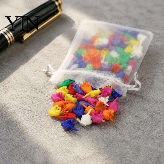 Assorted Color Middle Finger 25/50/100Pcs 3D Printed Mini Set, Tiny Colorful for Desktop Toy Desk Decor, Miniature Hand Gesture Figurine Gag