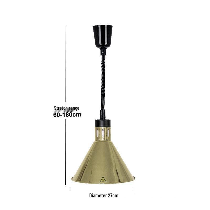 Adjustable Height Retractable Single Head Heat Lamp for Food Warming