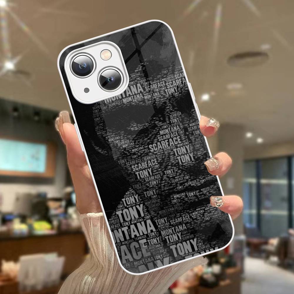 Classic S-Scarface Film Tony For iPhone 14 13 12 Mini 11 Pro XS Max X XR 14 Plus Tempered Glass Cover
