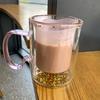 Girl Heart Quicksand Double Glass Mug Sparkling Bubble Ball Heat Resistant Anti-scald Handle Cup Couple Girlfriend Small Gift