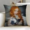 popular rapper Ice Spice Cushion Cover Soft  EasyWash Pillow Case  Versatile for Couch Bed Travel and Office