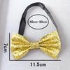 [NazyJnn] Glitter Bow Tie for Men and Women, Adjustable, for Parties, Weddings, Stage Performances, Recitals, Events, Costumes, Gold