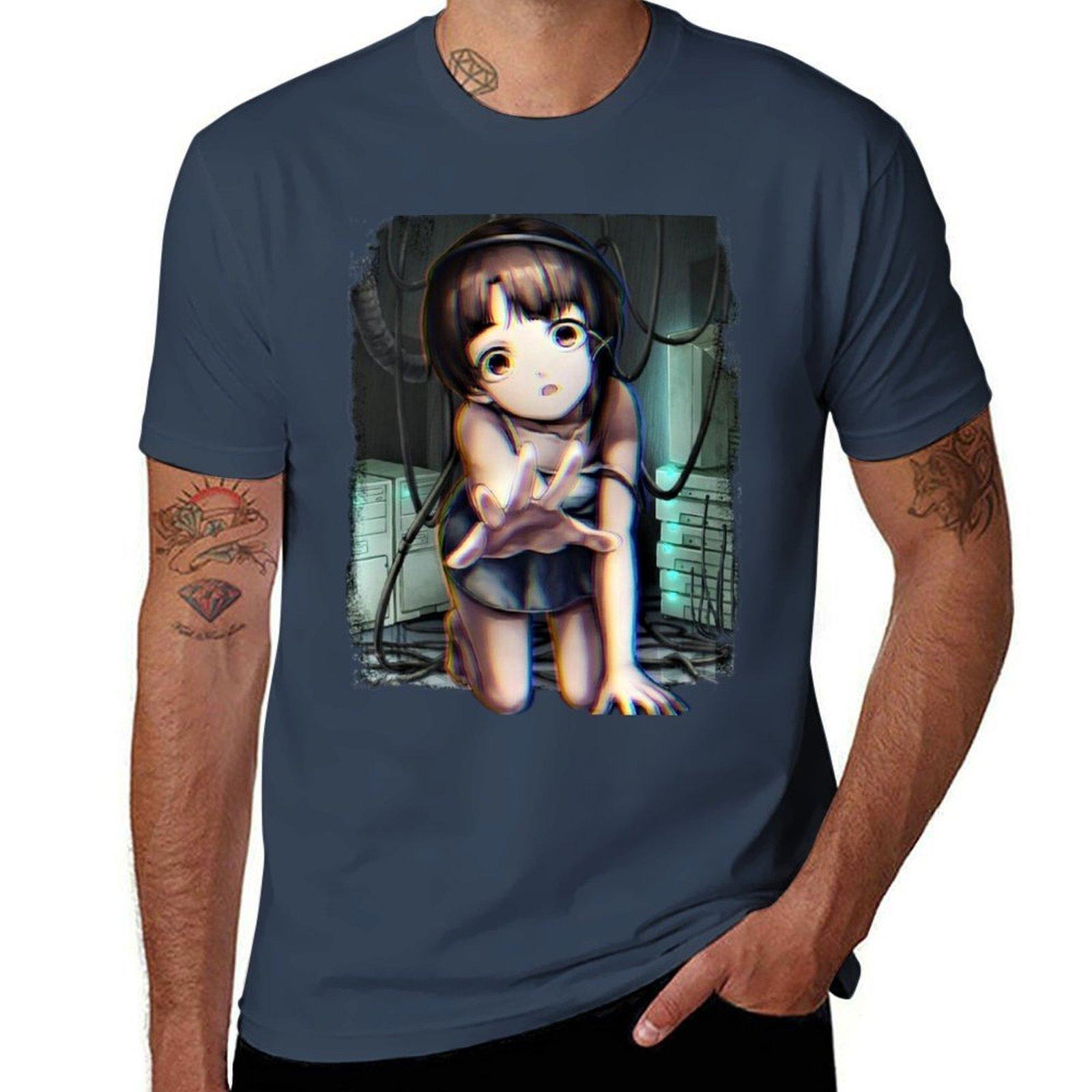 Lain Iwakura Serial ExperiUnisexts Lain TShirt Casual Lightweight Short Sleeve Top S