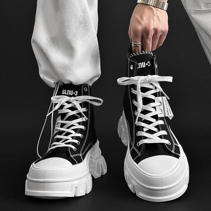 Fashion Women Vulcanized Casual Shoes Lightweight Canvas Sneakers Comfortable Flats Size 41 42 High-Top Sports Shoes Chaussures Femme