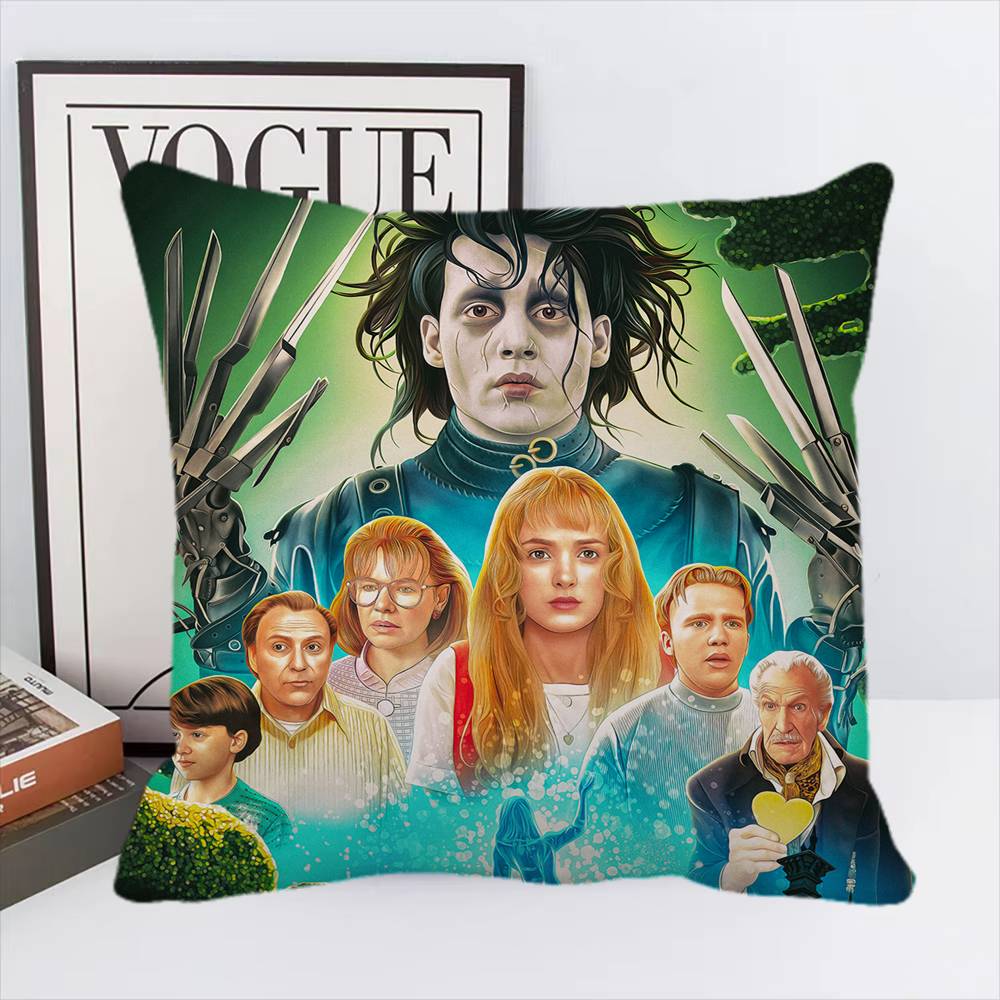 Edward Scissorhands Movie Pillow Case Square Pillow Bedroom Sofa Leisure Comfort Cushion Home Decoration